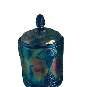 Vintage Carnival Glass Cookie/Biscuit Jar