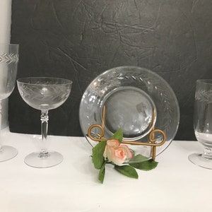 Fostoria Holly Clear (Stem 6030, Water Goblet, Salad Plates,  Ice Tea Glass, Champagne Goblet