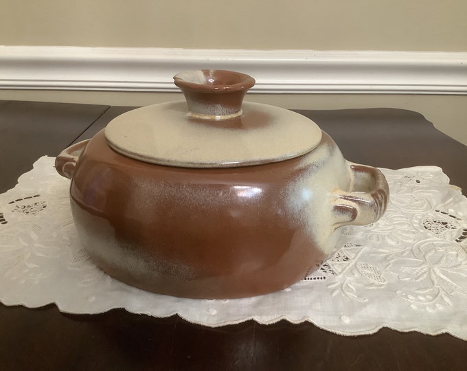 Frankoma Glazed Covered Casserole Dish Baker 5v