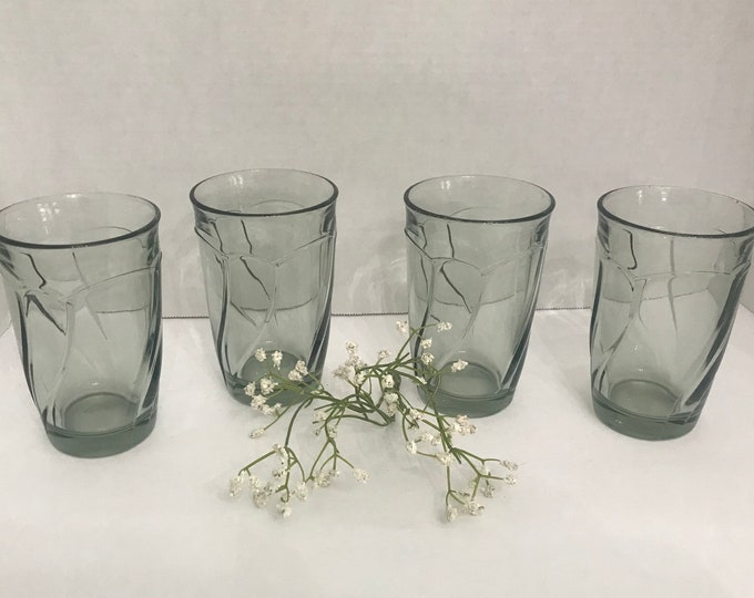 Noritake Sweet Swirl Green Highball Glasses/ Water Tumbler/ Gift for Bar/ Man Cave Gift Highball Glass