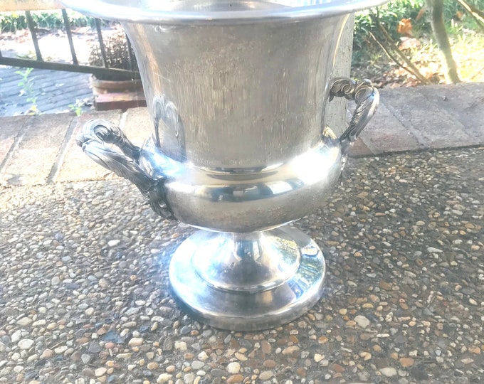 Vintage Silverplate Champagne Wine/Ice Bucket/ Lined/ Trophy Urn Shape Wine Bucket