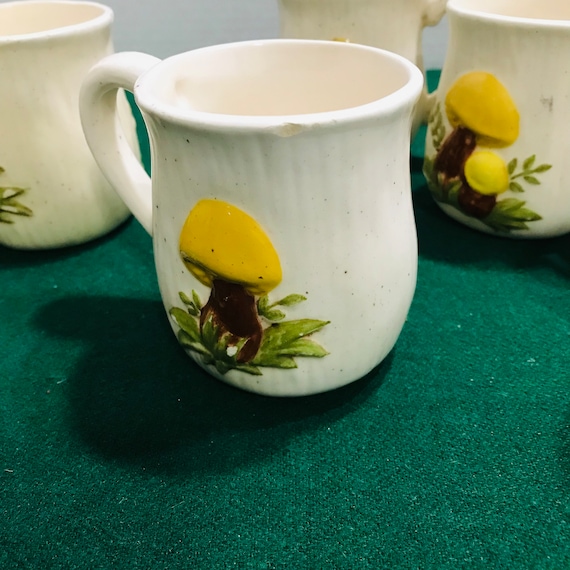 Vintage Arnels' Mushroom Kitchen Canister Set, Cookie Jar, Cups - Etsy