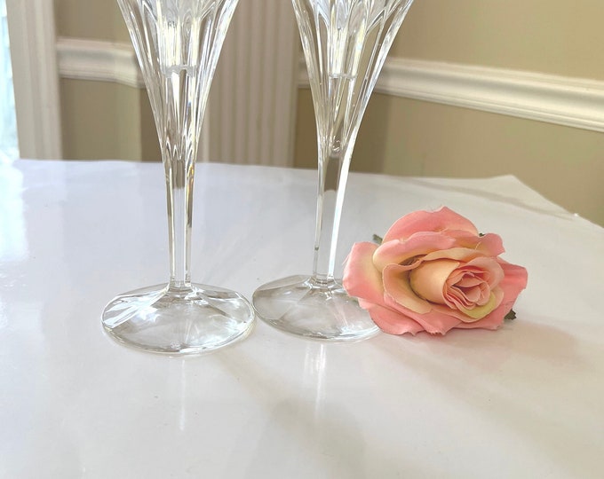 Lenox Oracle Candlesticks Holder/ Crystal Candlestick, Set of 2 Candlestick, Home Decor, Vintage Candlestick Holders