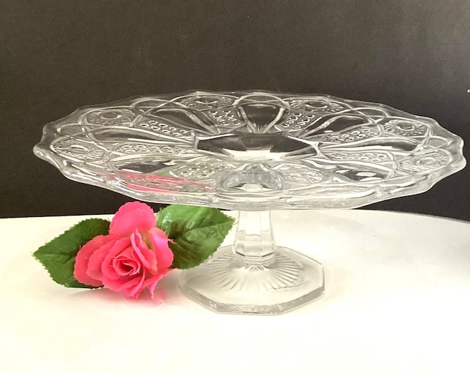 Imperial Glass Cake Stand, Plate on Pedestal, Wedding, Baby Shower Dessert Server