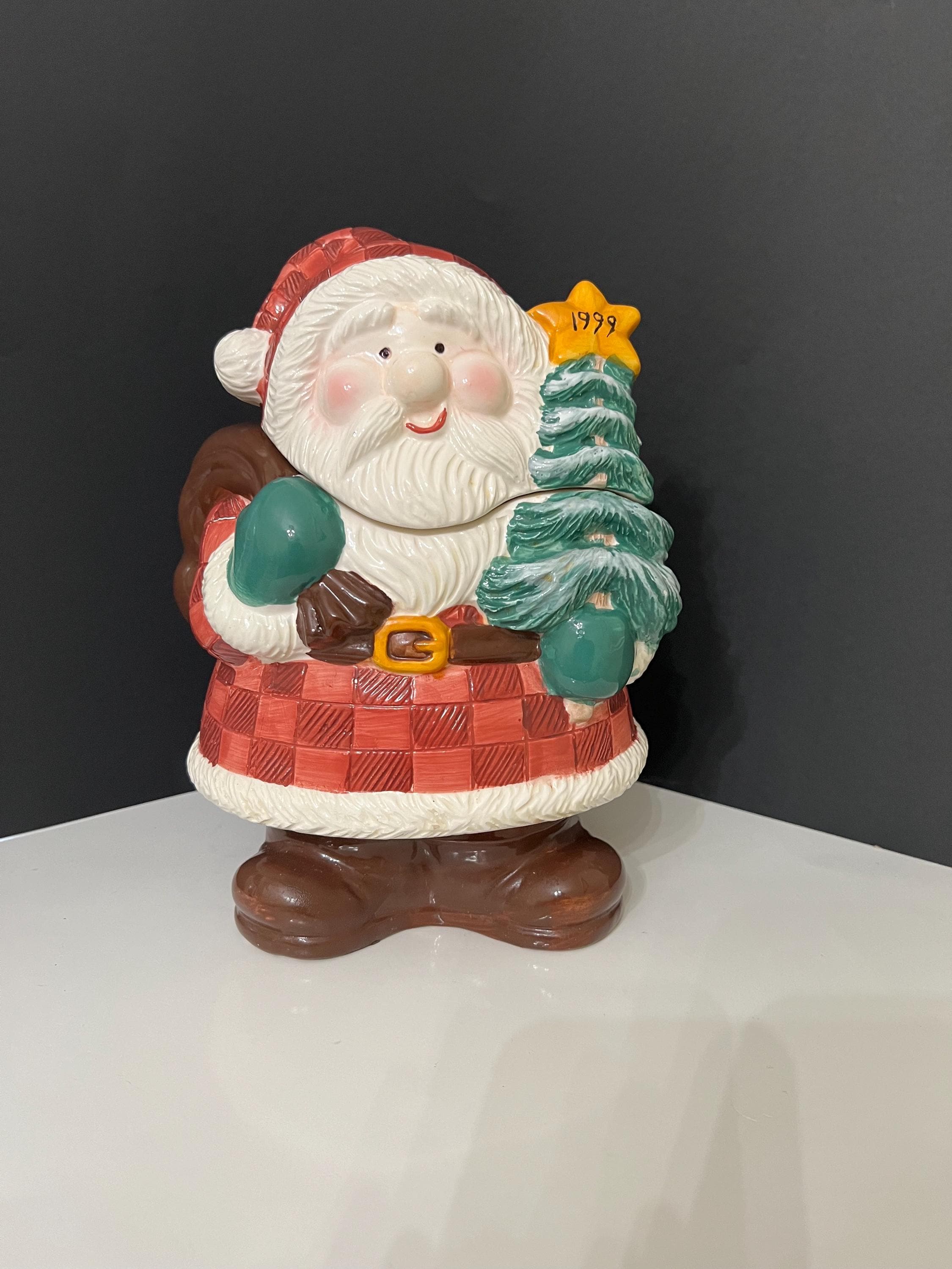 Vintage Santa Claus Ceramic Cookie Jar - 1999 Handpainted - Etsy