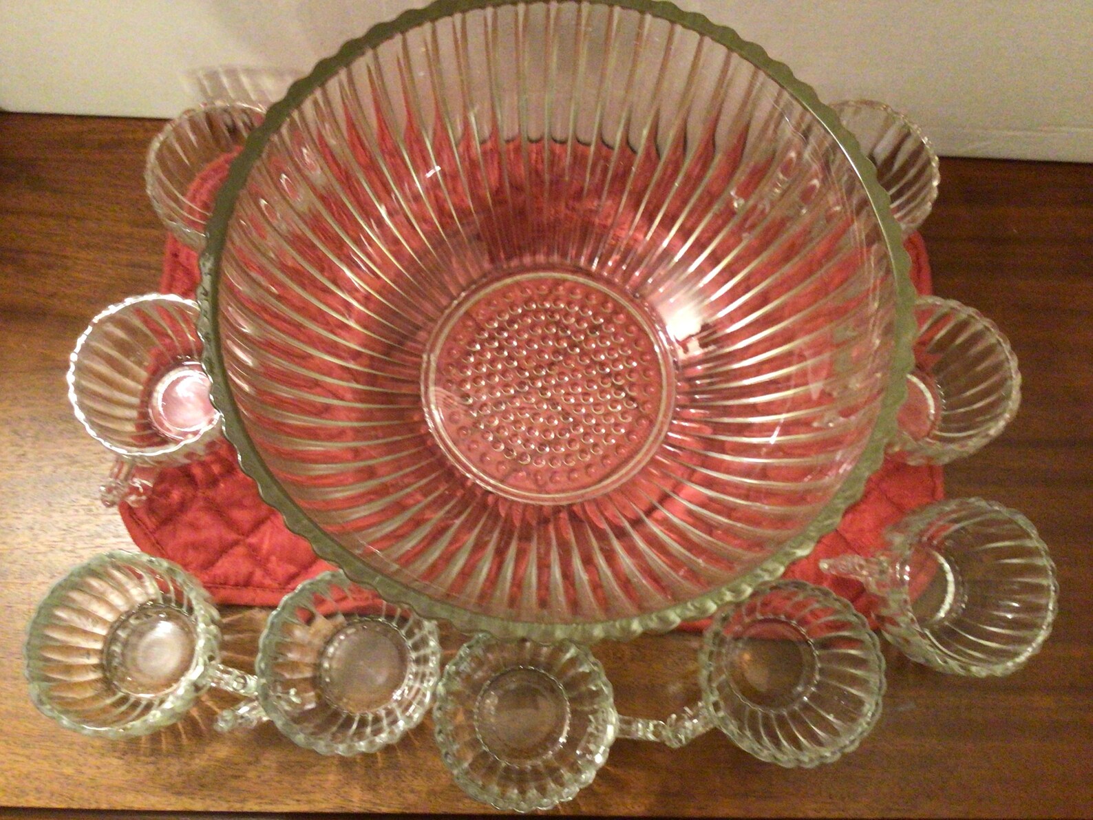 Glass Company National Clear Ribbed Punch Bowl and Etsy