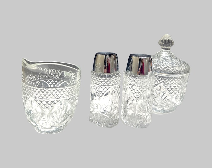 Cristal D’Arques-Durand Salt and Pepper Shakers/ Creamer and Sugar Bowl