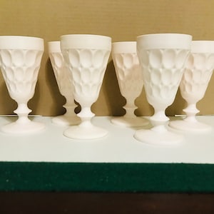 Jeannette Glass Shell Pink Goblets/ Thumbprint/ Wine Glasses/ SOLD separately