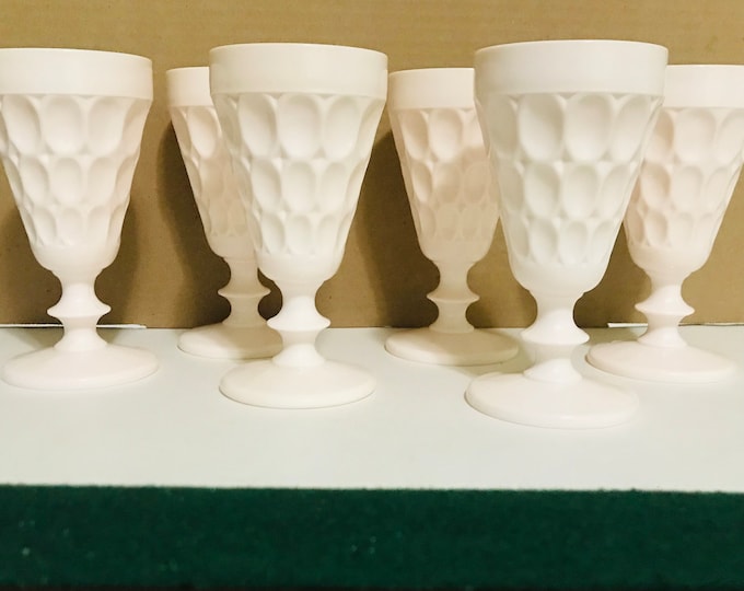 Jeannette Glass Shell Pink Goblets/ Thumbprint/ Wine Glasses/ SOLD separately