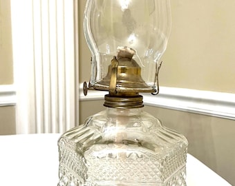 Kerosene, Oil Table Lamp, Anchor Hocking Wexford Oil Lamp