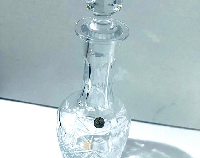 Vintage Lead Crystal Decanter, Bar Gift,  USSR Hand Cut 24 % Lead Crystal Decanter