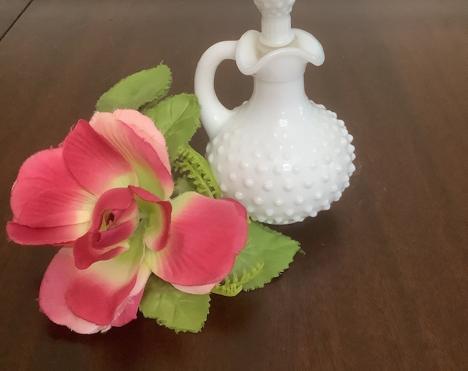 Avon Opaline  Hobnail Cologne Bottle/ Perfume Bottle/ Vanity