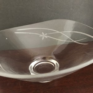 Vintage Etched Clear Console Bowl/ Home Decor