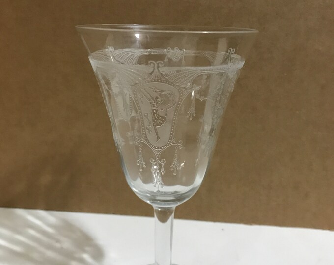 Water Goblet Springtime by Monongah, Wine, Water Glass.