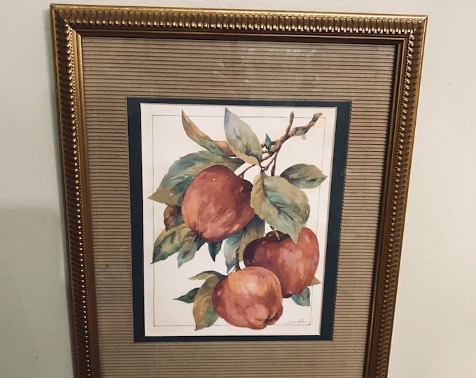 Watercolor Painting of Apple Branches by Jerianne Van Dijk, Framed Wall Art