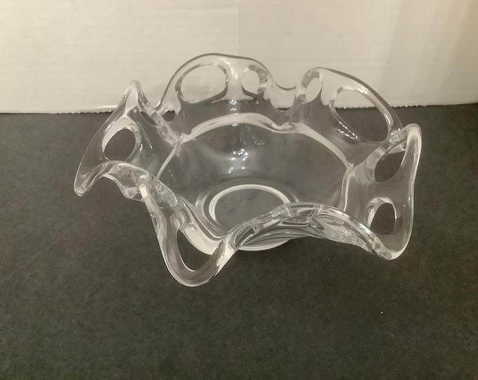 Lancaster Glass Open  Work Clear Bowls/ Mayonnaise/ Sauce Bowl/ Candy and Nuts