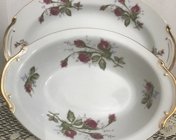 Thames Pink Rose Bowl and Platter