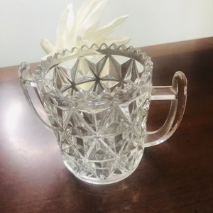 Vintage Imperial Glass Sugar Bowl: Diamond Criss-Cross Pattern