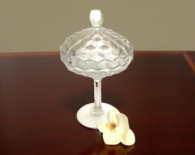 Vintage Fostoria American Pattern Compote/ Candy Dish with Lid