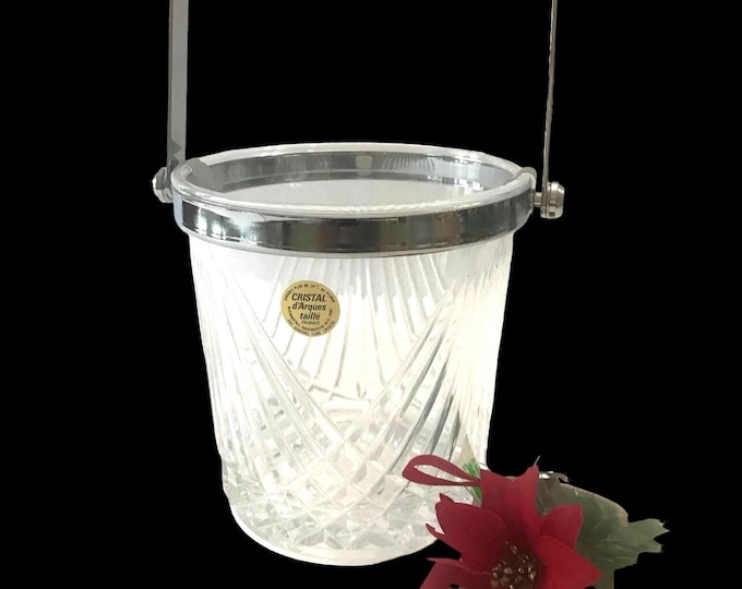 Crystal Ice  Bucket,  Cristal D’Arques-Durand Lead Crystal Ice Bucket, Crystal Combourg Pattern Ice Bucket made in France