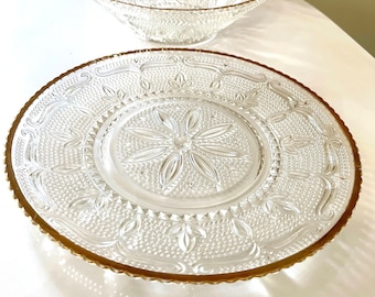 Heritage Gold (gouden rand) van Federal Glass Sandwich Plateau en serveerschaal