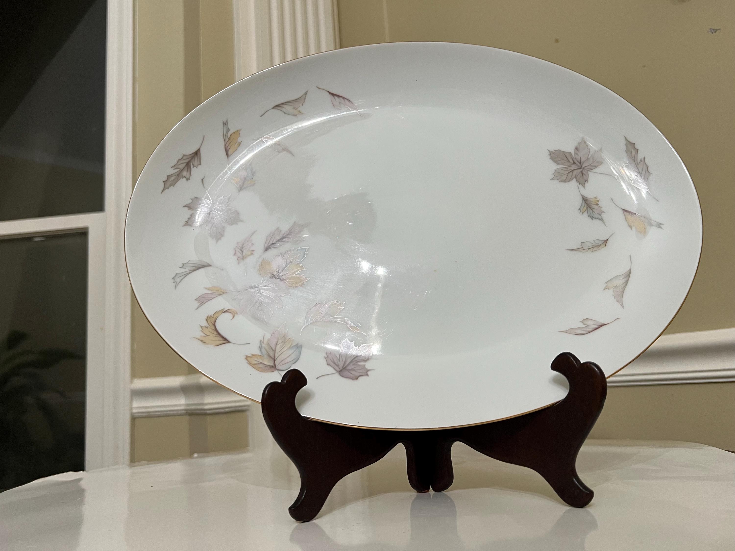 Vintage Princess Japan Autumn Leaves Porcelain Dinner Plates and