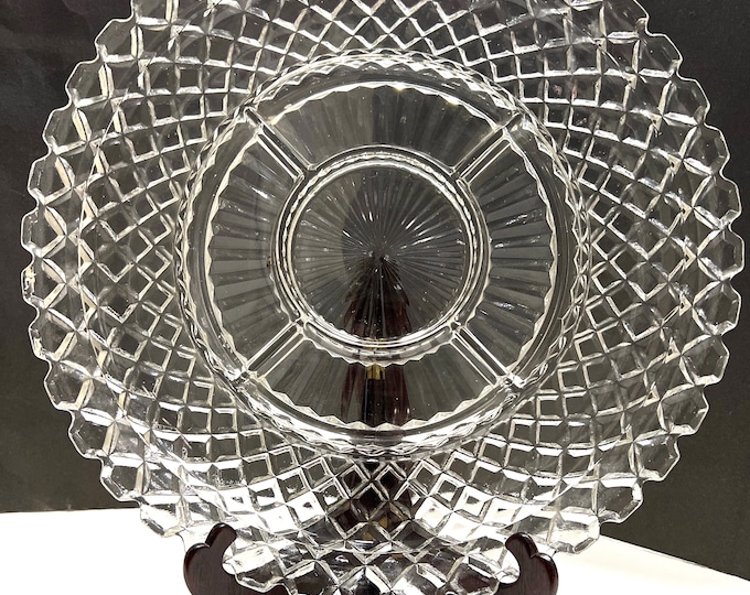 Anchor Hocking Waffle Serving Platter, Torte Plate,  Veggie Platter, Relish Tray