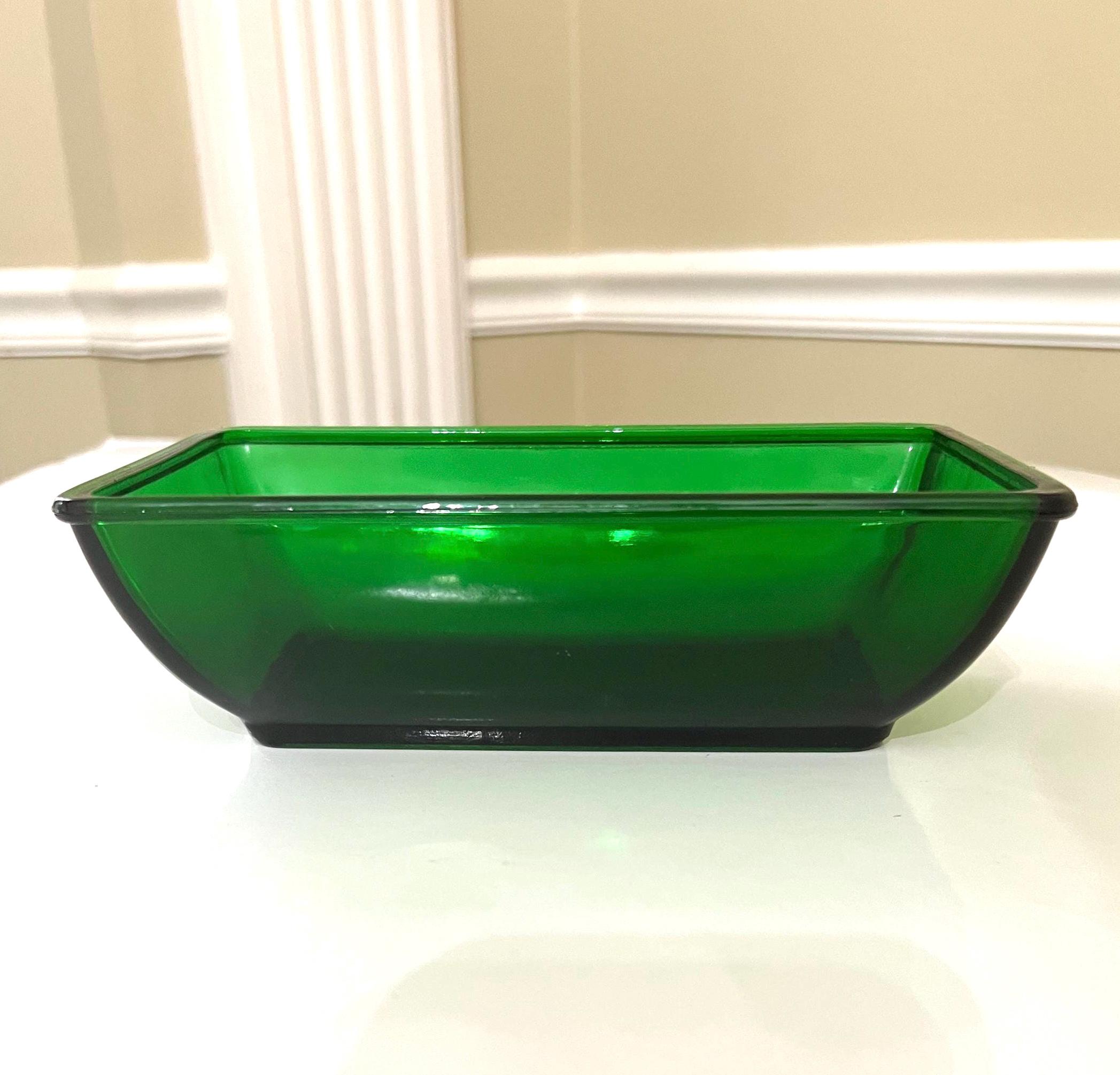 NAPCO 1169 Green Glass Planter Cleveland Ohio USA, Green Holiday