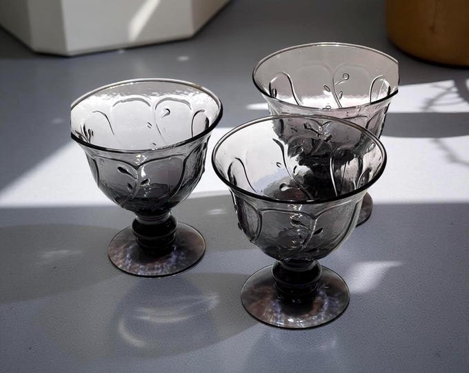 Libbey Purple Garden Vine Dessert Goblet: Sherbet Ice Cream Dish