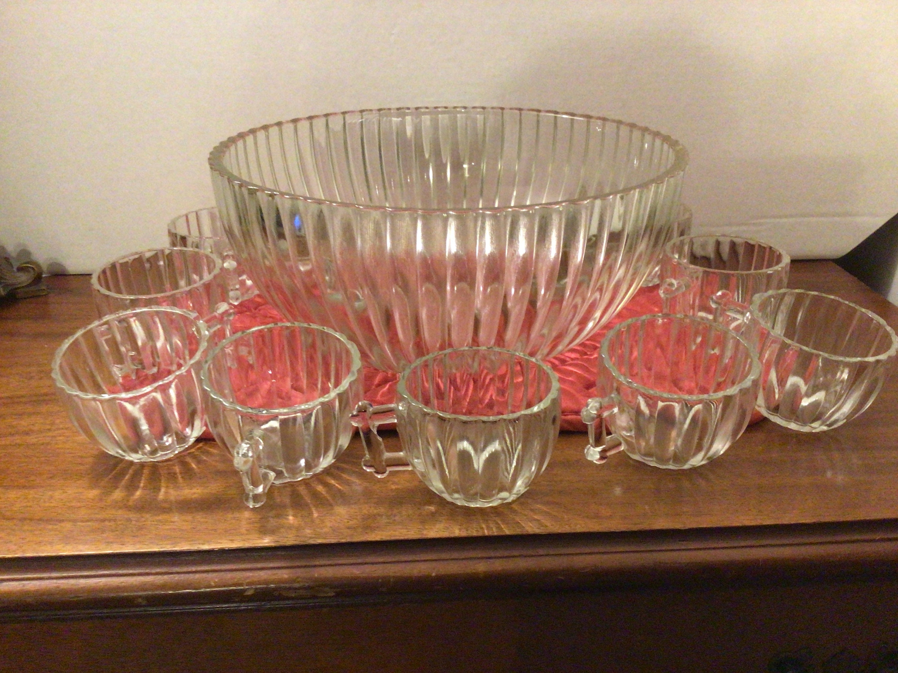 Glass Company National Clear Ribbed Punch Bowl en Etsy