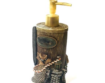 Vintage Harz Lotion Spender, Angeln Thema Thema