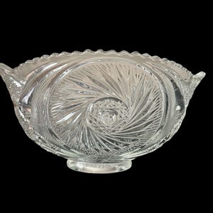 LE Smith Aztec Punch Bowl, große Windrad-Design Punch Bowl, fünfzehn und ein Viertel Zoll breite Punch Bowl