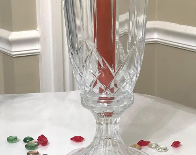 Hurricane  Crystal Tapered Candlestick Holder, Giftware