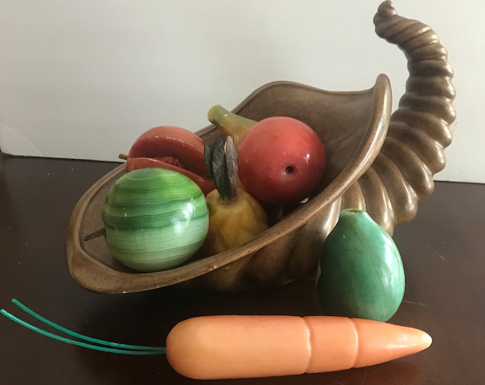 Vintage Cornucopia 1983/ Horn of Plenty/ Thanksgiving Decor/ Fall/ Autumn Decor
