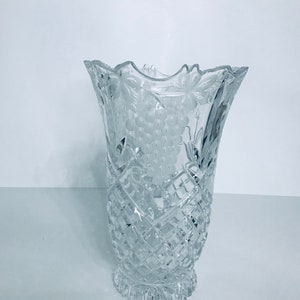 Towle Kristallvase, Wohnkultur, Geschenk, geätzte Glasblumenvase
