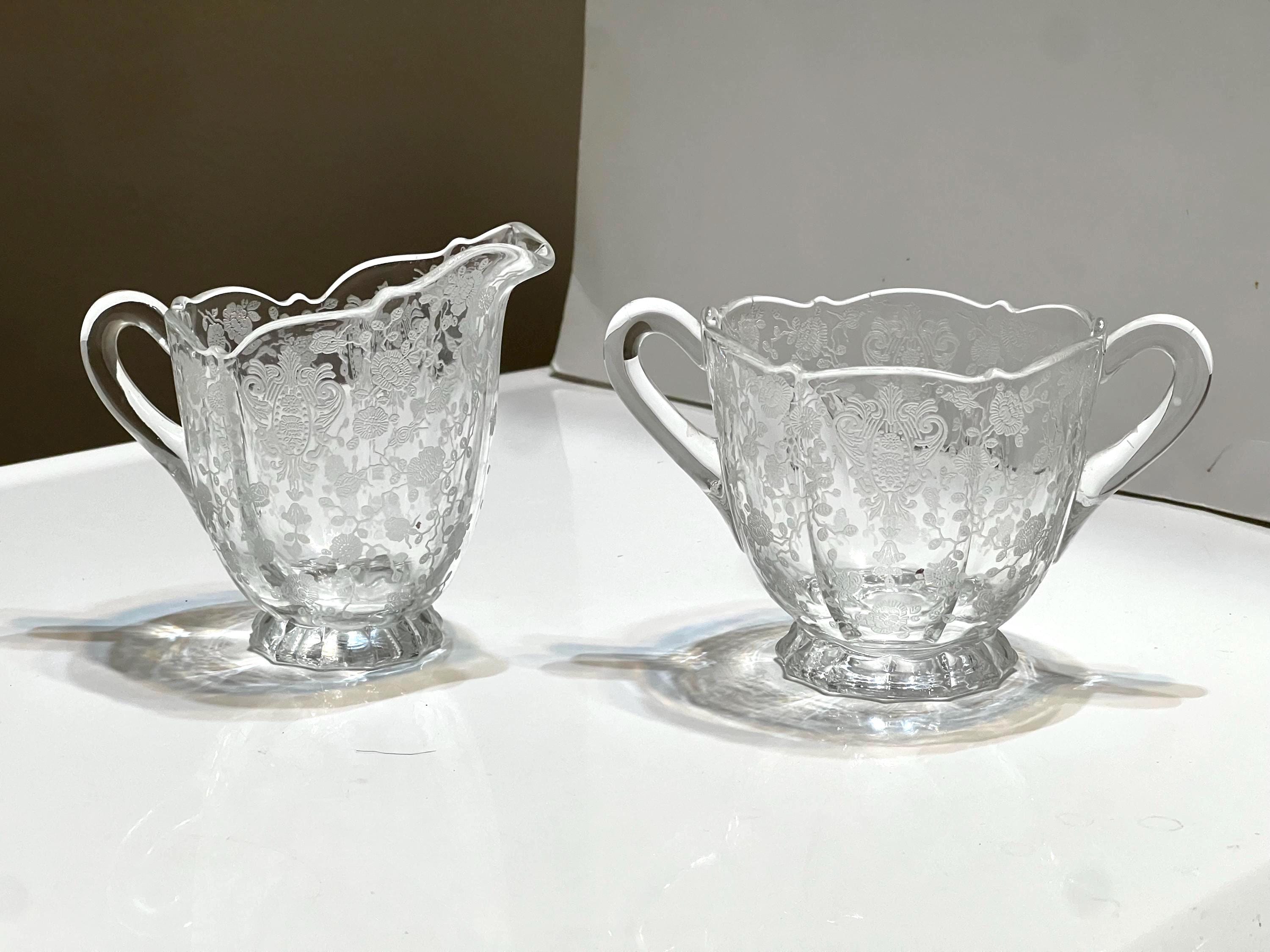 ケンブリッジローズポイントクリスタルクリーマー＆シュガーボウル