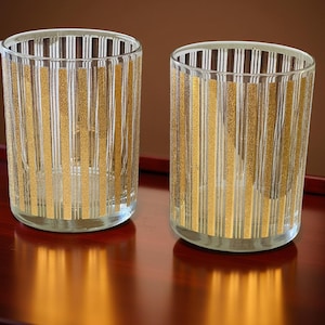 Verres à whisky Culver Florentine, or 22 carats à rayures, Set de 2