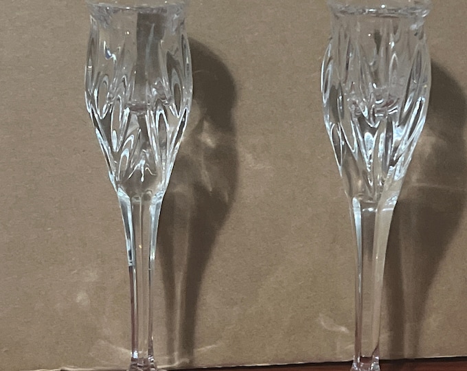 Gorman Full Lead Crystal Star Blossom German Pedestal Candlestick