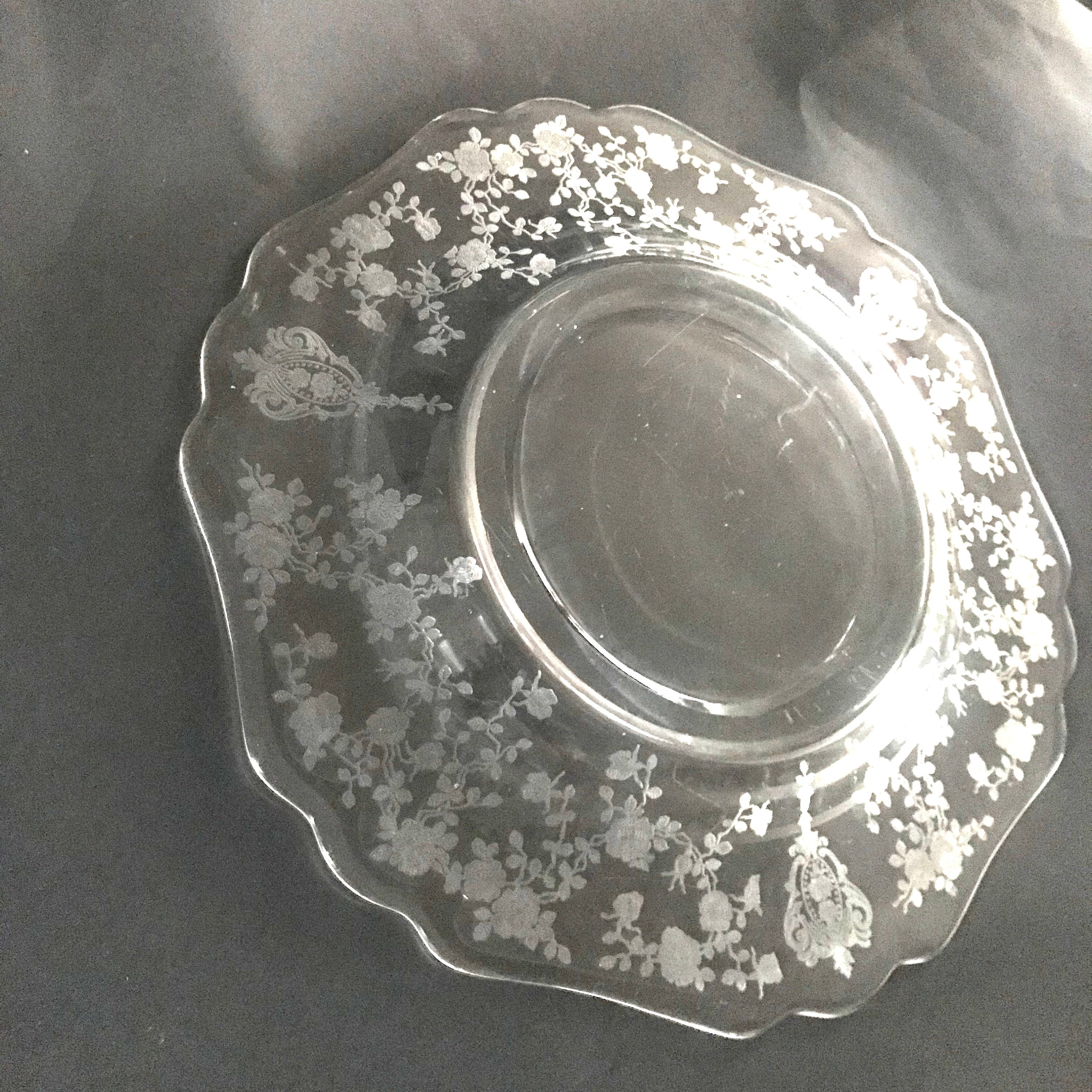 ヴィンテージ ケンブリッジ ローズポイント クリアガラス サラダ