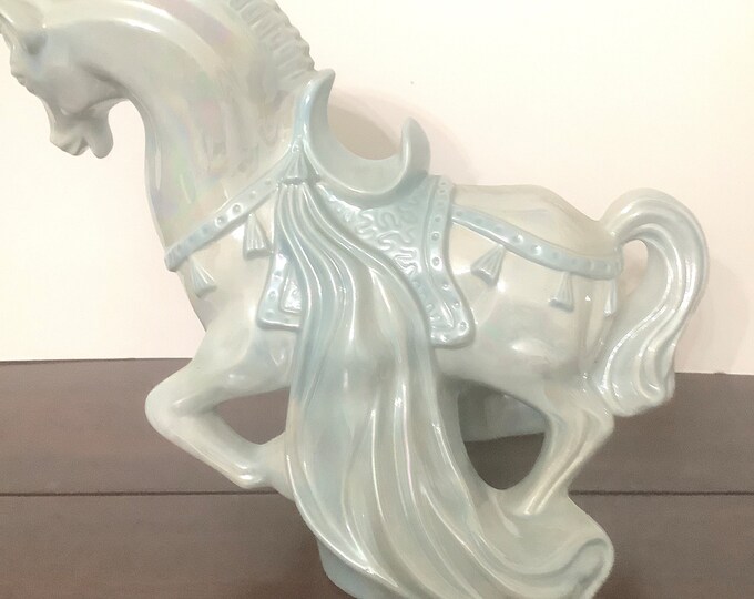Arnels Iridescent Parade Horse, Porcelain Horse Figurine, Office Decor, Home Decor
