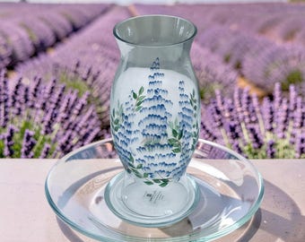 Portavelas de pilar pintado a mano de estilo vintage para interiores: Regalos de calidad