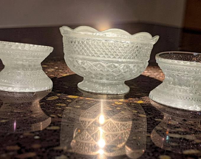 Anchor Hocking Wexford Serving Bowl and Six Fruit/Dessert Bowls