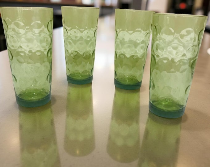 El Dorado Green Ice Tea Glass by Hazel Atlas 1968/  Ice Tea Tumblers, Water Coolers