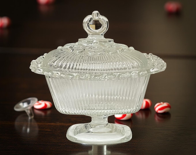 Indiana Glass  Lace Edge Pedestal Candy Dish
