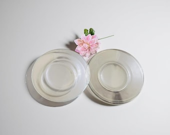 Piatti da pranzo vintage Anchor Hocking e piatti da dessert Crystal D'Arques - Set da 4