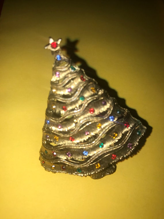 Vintage JJ (Jonette Jewelry) Christmas Tree Brooc… - image 2