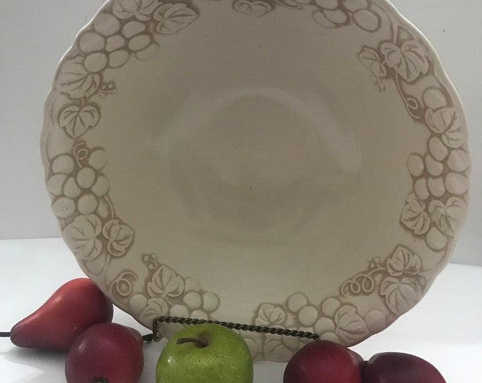 Vintage Antique White Grape Salad Bowl/ Metlox