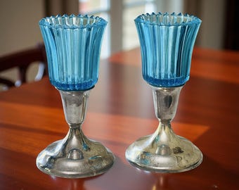 Grand Burette en Verre Soufflé dans Cage Métallique - Verre