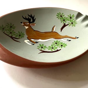 Vintage Stangl Deer, Buck Sportsman&#39;s Ashtray,  Trinket Tray Cabin Hunting Ashtray
