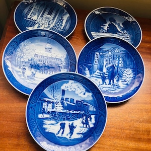 Royal Copenhagen Christmas Collectors Wall Hanging Plates, Home Decor